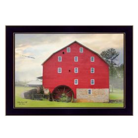 "Willow Grove Mill" By Lori Deiter, Printed Wall Art, Ready To Hang Framed Poster, Black Frame