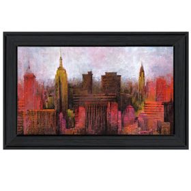 "NYC Skyline" by Cloverfield & Co, Ready to Hang Framed Print, Black Frame