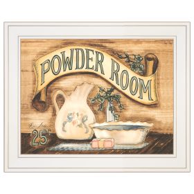 "Powder Room" by Becca Barton, Ready to Hang Framed Print, White Frame