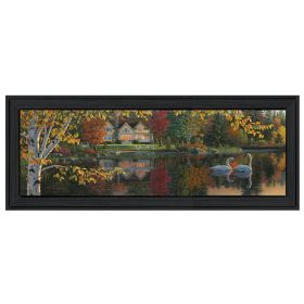 "Autumn Grace Panoramic" By Kim Norlien, Printed Wall Art, Ready To Hang Framed Poster, Black Frame