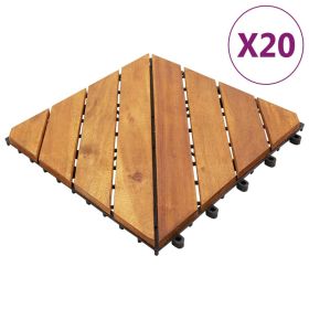 Decking Tiles 20 pcs Brown 11.8"x11.8" Solid Wood Acacia