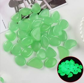 100 Luminous Stones Fluorescent Aquarium Pebbles Fish Tank Garden Luminous Stones (Option: Grass green-100pc)