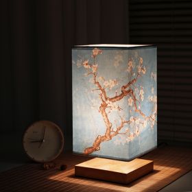 New Chinese Retro Style Bedside Night Light Warm (Option: Magnolia style-Remote control-220V US)