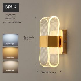 Golden Nordic Style Wall Lamp Lighting Fixture (Option: Golden single head twill-220V)