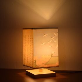 New Chinese Retro Style Bedside Night Light Warm (Option: Ruihe three color-Power switch button-220V US)